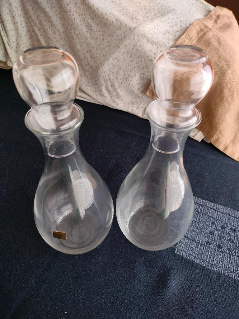 wijn karaffen glas met dop deksel kruik moederdag verjaardag, Enlèvement ou Envoi, Comme neuf, Verre
