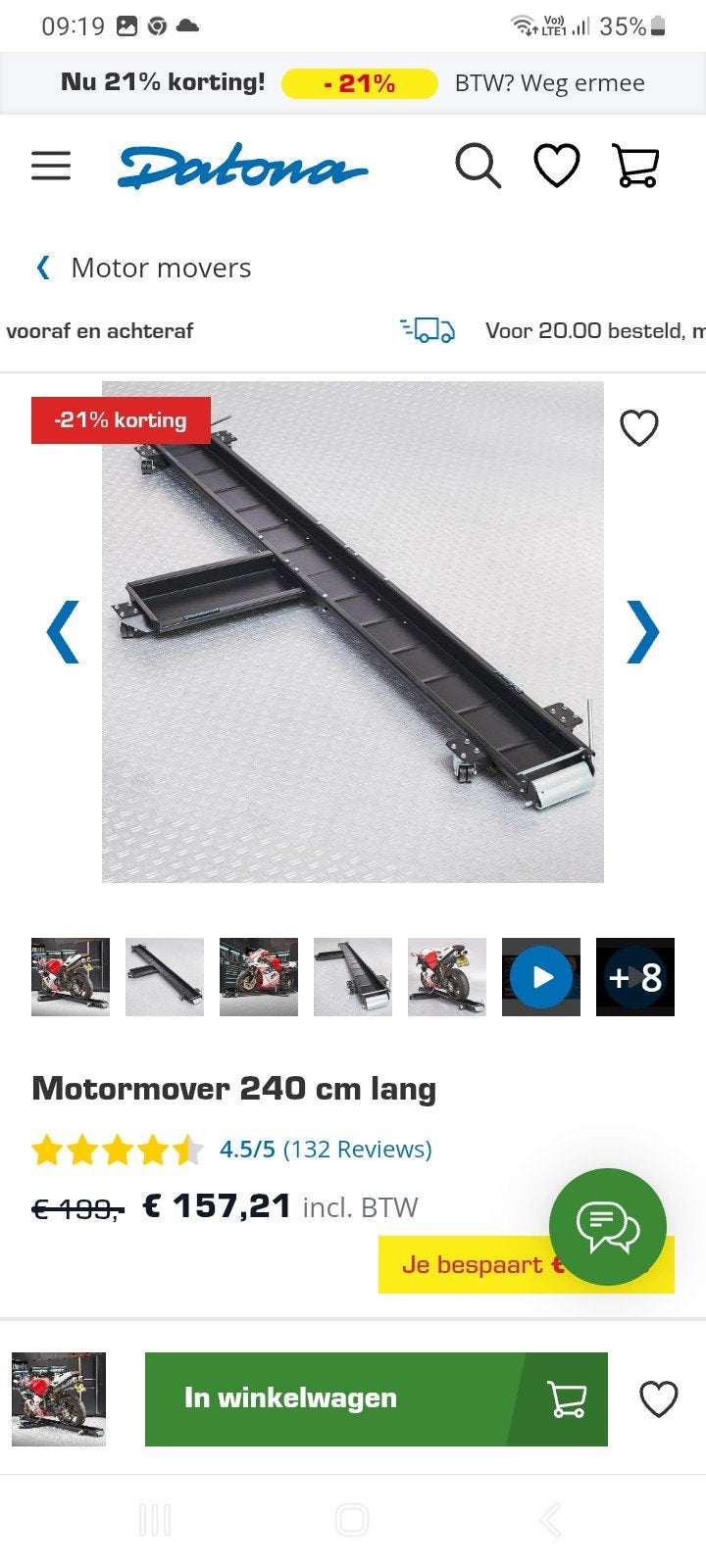 motor mover, Ophalen