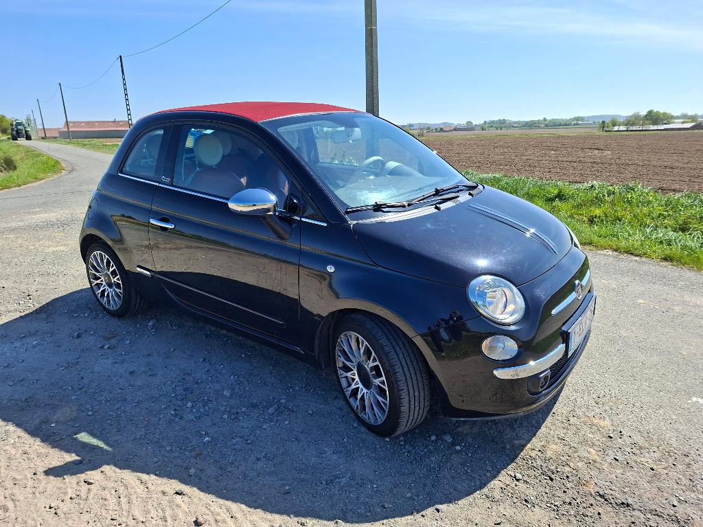 Fiat 500, Auto's, Cabriolet, Zwart, Leder, Overige kleuren