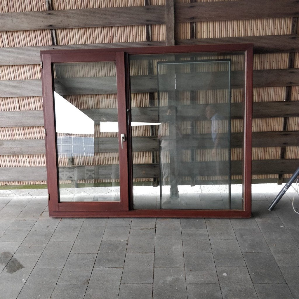 Houten raam dubbelglas, Double vitrage, 160 cm ou plus, Fenêtre de façade ou Vitre, Enlèvement