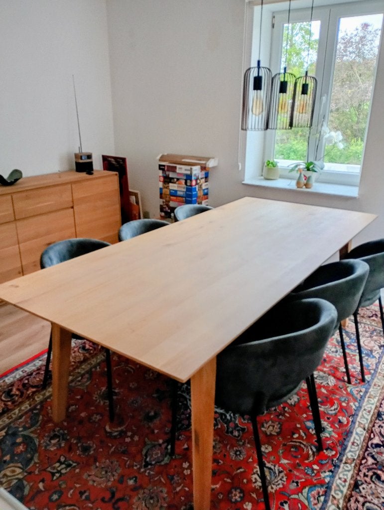 lichte eiken eettafel, Huis en Inrichting, Ophalen, 100 tot 150 cm, Eikenhout, 200 cm of meer
