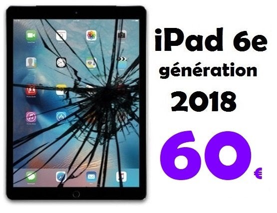 Remplacez écran tactile iPad 6 2018 pas cher à Bruxelles 60€, Ophalen, Apple