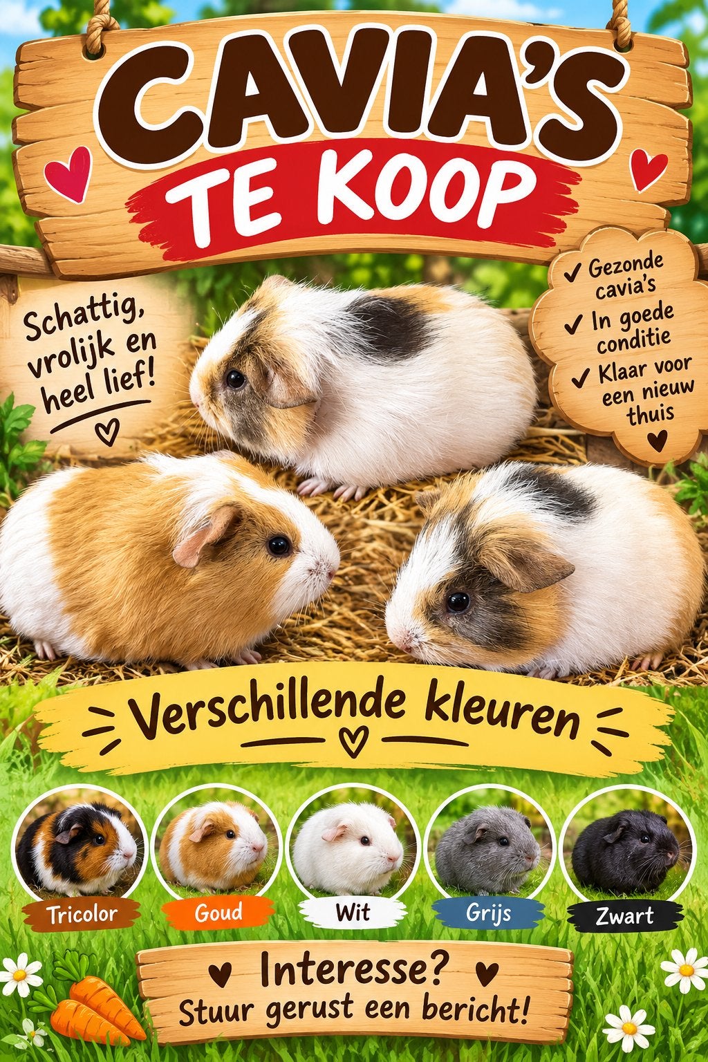 Cavia’s te koop, Enlèvement, Comme neuf