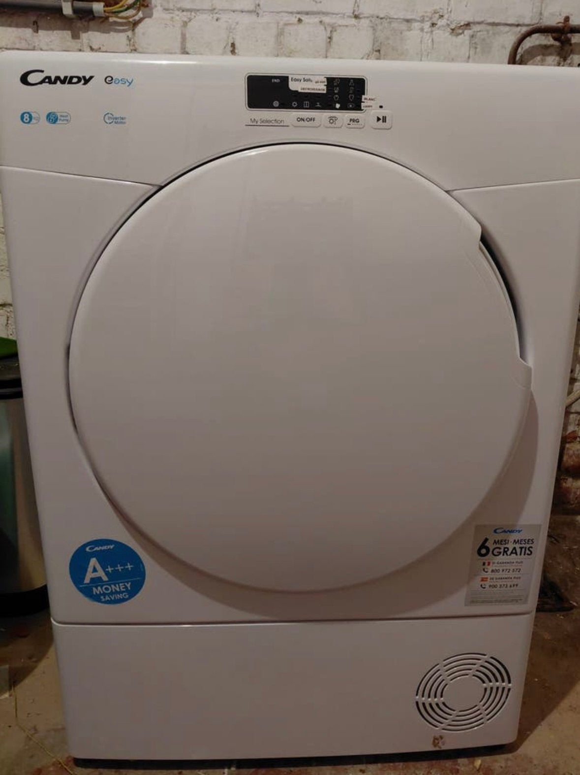 Sèche-linge / sèchoir CANDY, Electroménager, 6 à 8 kg, Classe énergétique A ou plus économe, Chargeur frontal, Enlèvement
