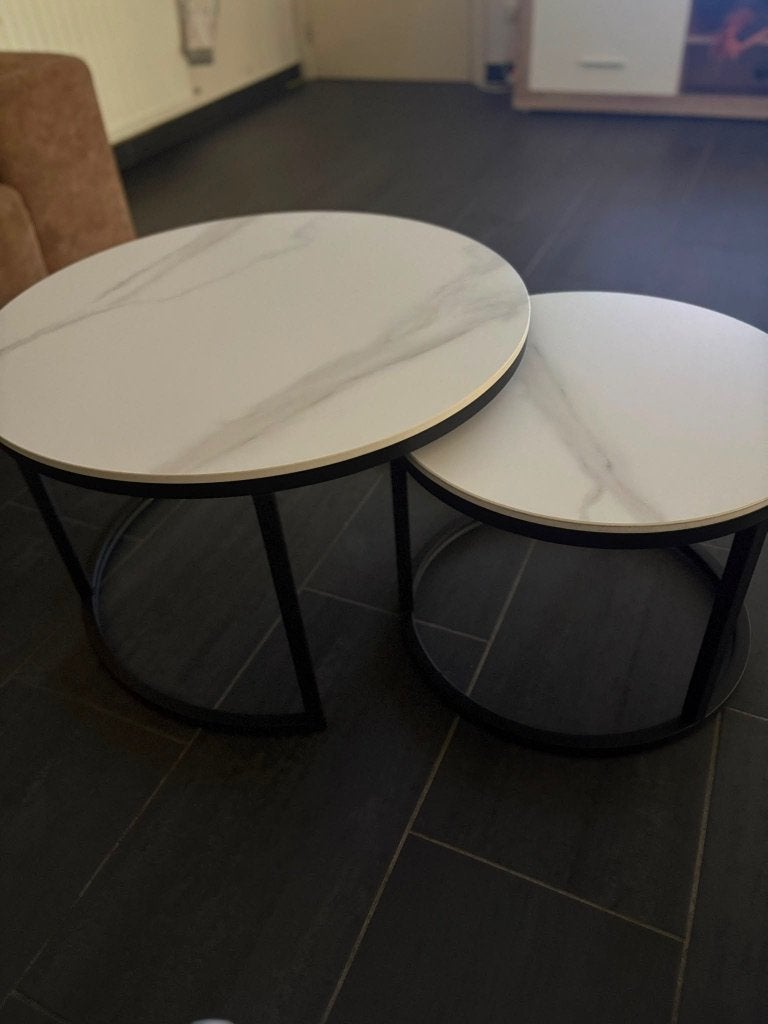 Marmer salon tafel, Ophalen, Gebruikt, Rond