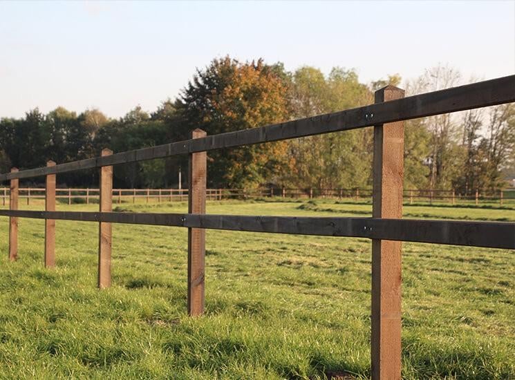14. Houten omheining | paardenbak | paarden omheining, Weidegang, 4 paarden of pony's of meer