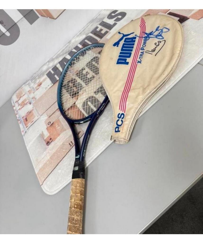 PUMA X-TRA POWER PRO PCS TENNIS RACKET Jeremy Bates Signed !, Ophalen of Verzenden, Zo goed als nieuw, Racket