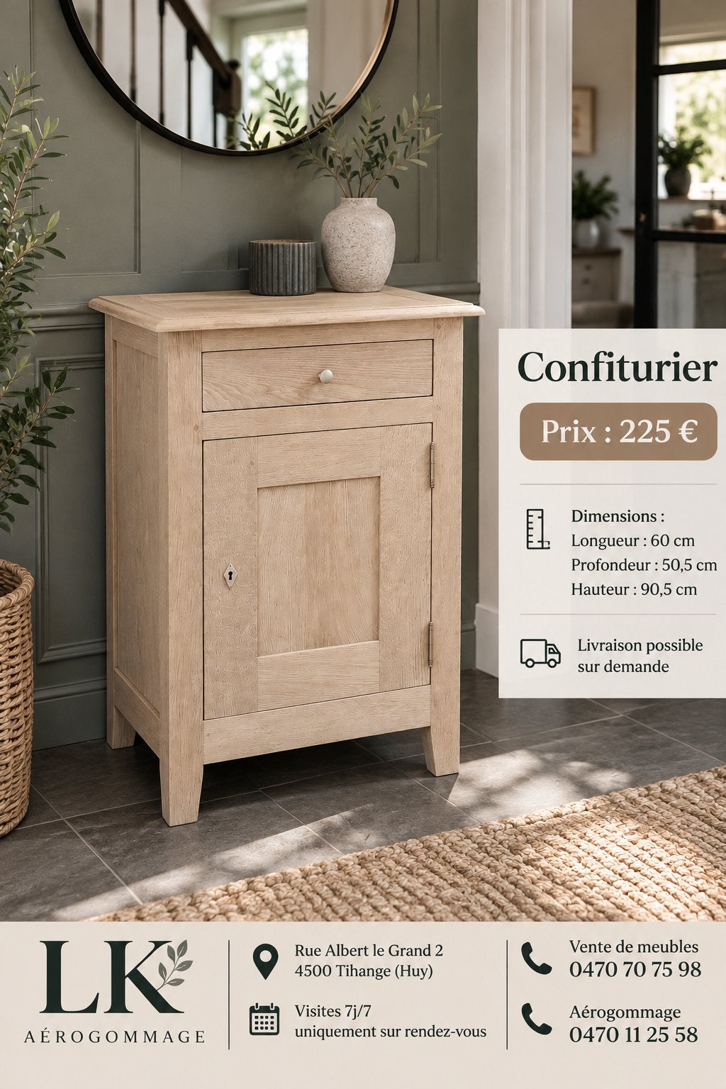 Confiturier en chêne aérogommé, Enlèvement, Comme neuf, Bois