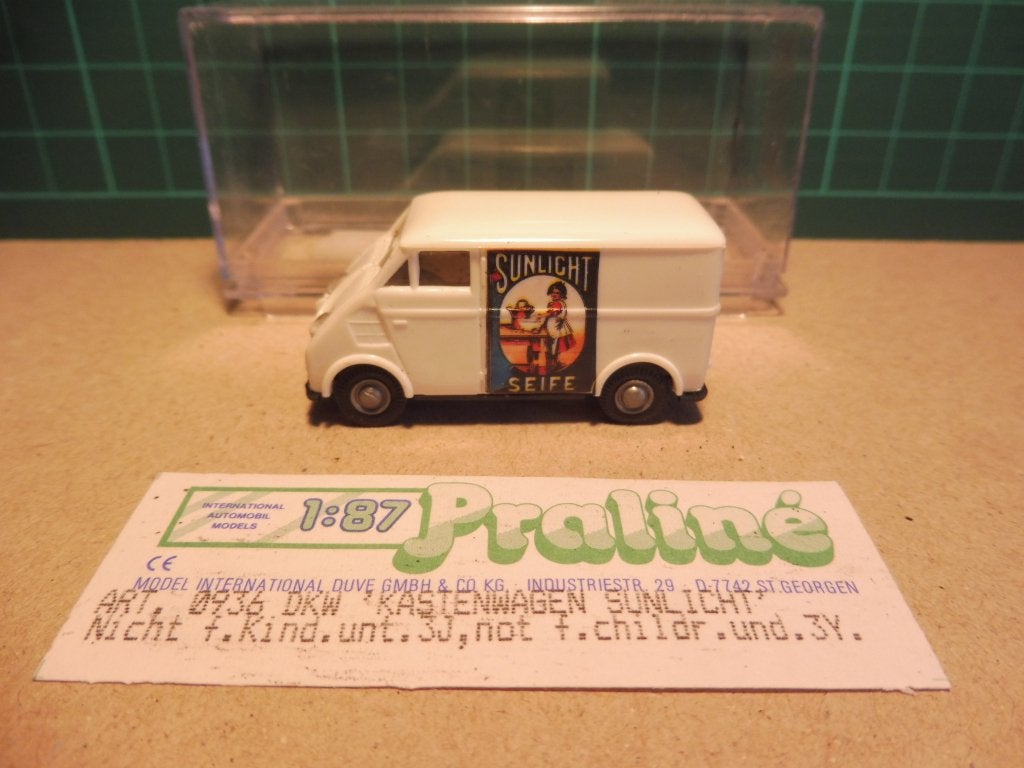 1:87 Praliné DKW Schnellaster Sunlight seife zeep 1949-1962, Hobby en Vrije tijd, Ophalen of Verzenden, Zo goed als nieuw, Auto