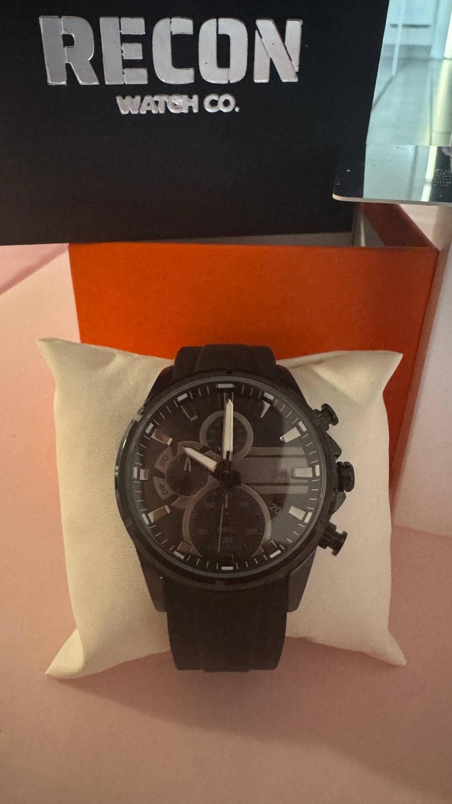 Origineel recon brave horloge zwart siliconen band full set, Ophalen of Verzenden, Nieuw, Polshorloge