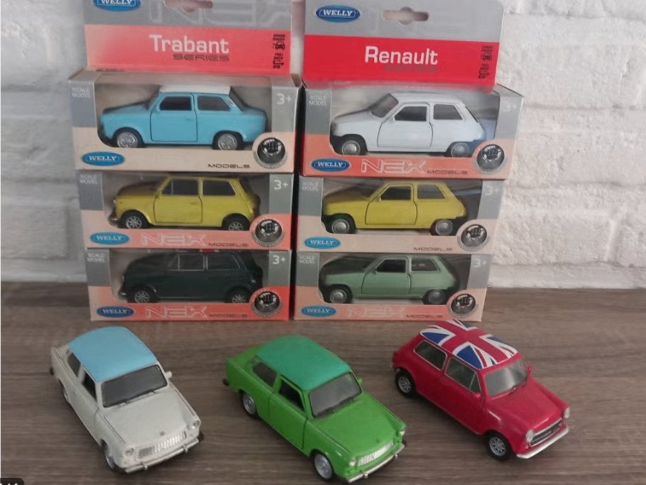 9 schaalmodellen van Renault R5 ,Trabant & Mini Cooper,Nieuw, Enlèvement, Neuf, Voiture