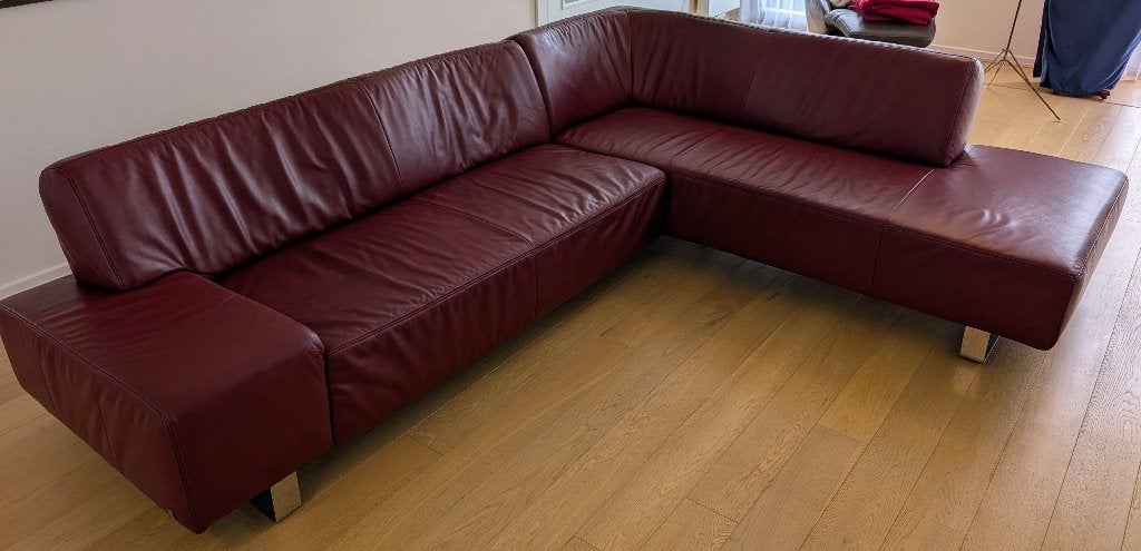 Canapé d'angle design en cuir véritable de Musterring, Maison & Meubles, Canapés | Salons, Banc d'angle, Quatre personnes ou plus