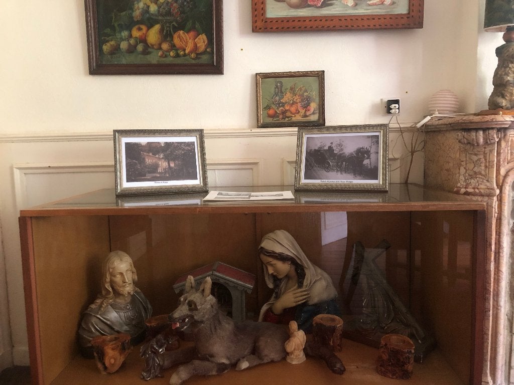 lage houten vitrinekast - vintage, Antiek en Kunst, Ophalen