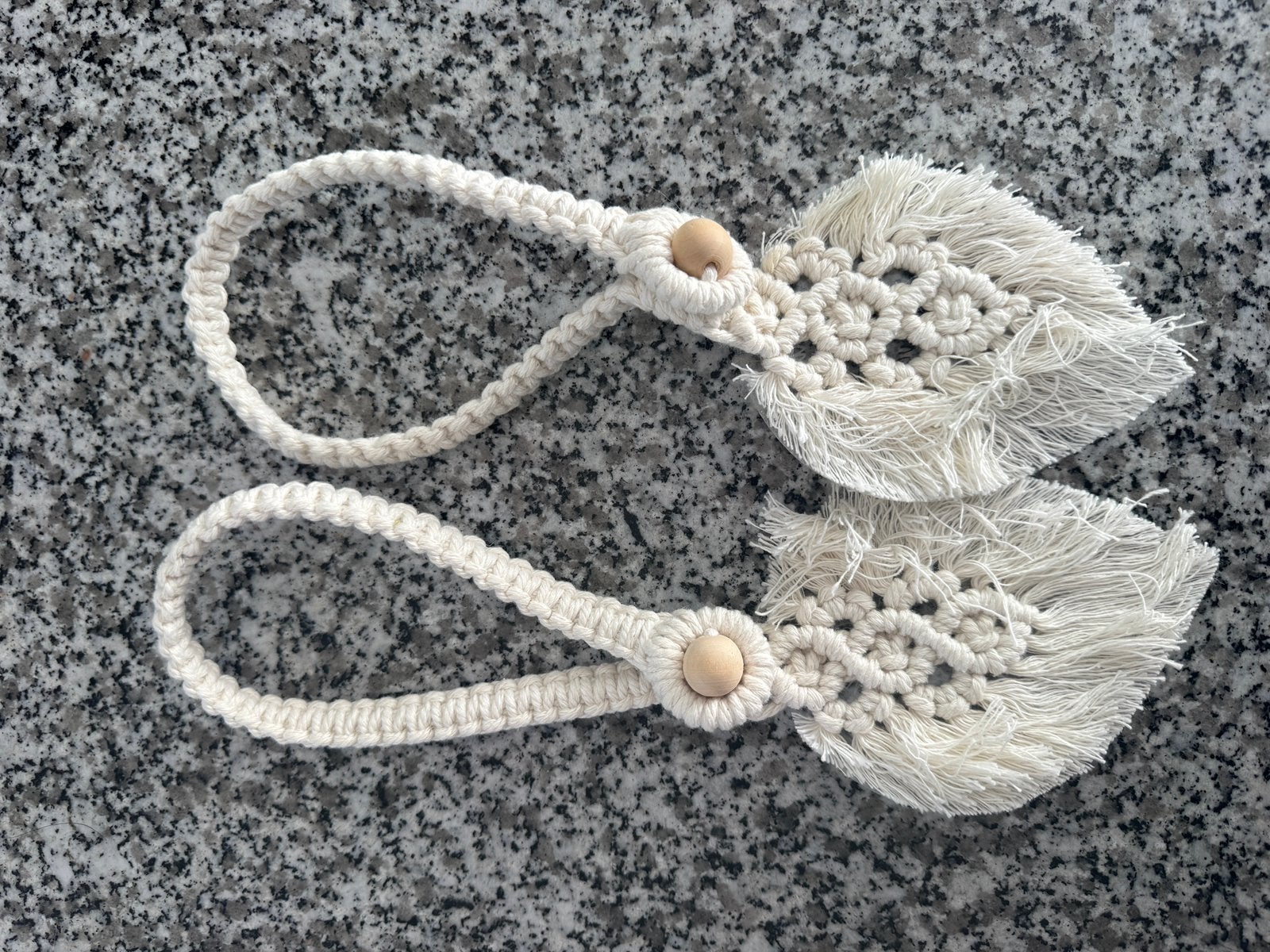 EMBRASSE RIDEAU MACRAMÉ EN FORME DE FEUILLE, Neuf, Enlèvement ou Envoi, Boho, Blanc