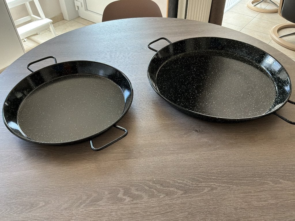 2 paellapannen geemailleerd, Neuf, Enlèvement, Émail, Compatible lave-vaisselle