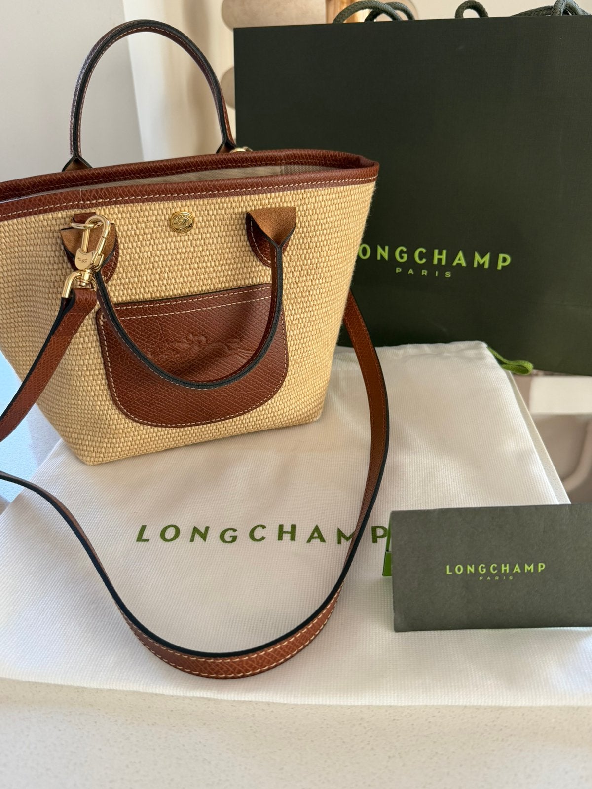 Longchamp-Le Pliage Collection-mand XS, bruin canvas - nieuw, Ophalen of Verzenden, Nieuw, Bruin
