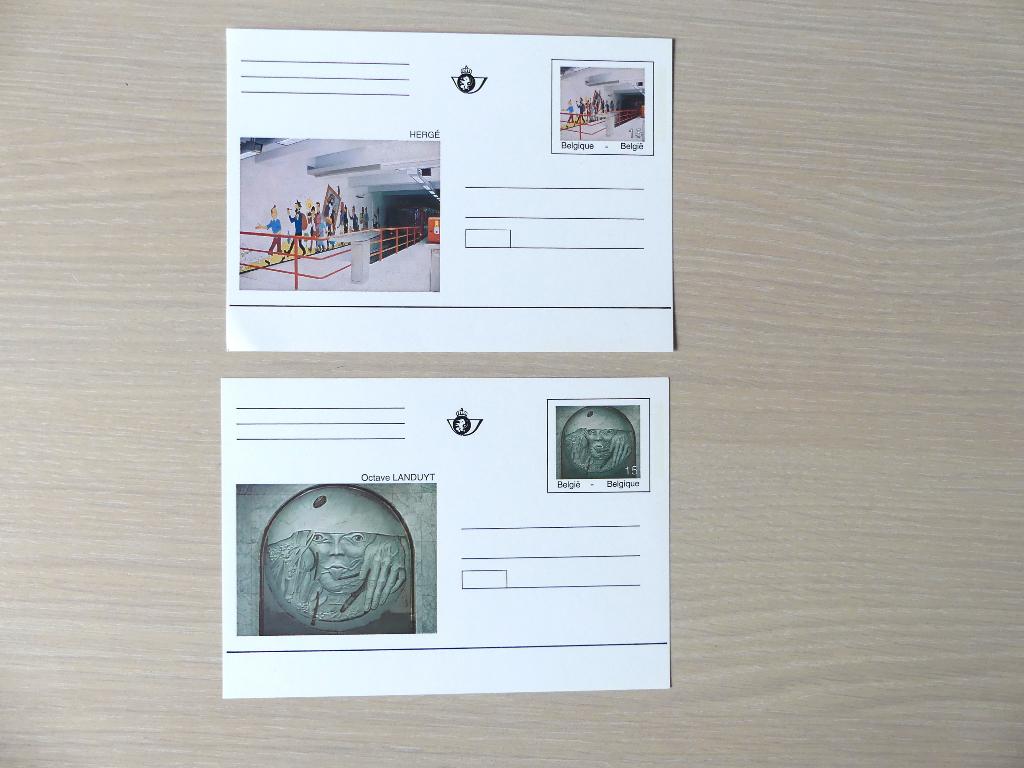 1993 - BK44/BK45 :  2 cartes Hergé en Landuyt (métro), Timbres & Monnaies, Enlèvement ou Envoi, Non oblitéré