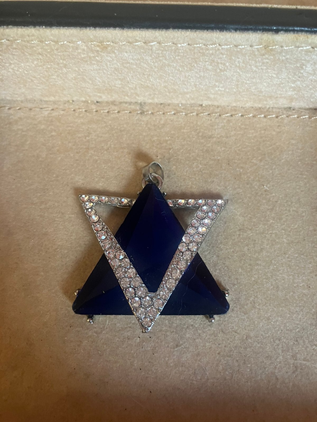 Ketting hanger blauwe steen, Ophalen of Verzenden, Geel