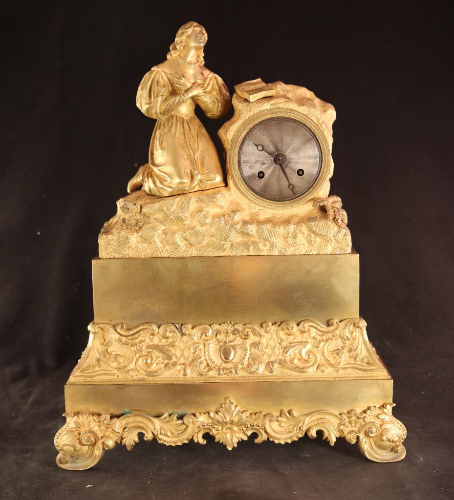 Antieke bronzen pendule, Antiek en Kunst, Ophalen of Verzenden