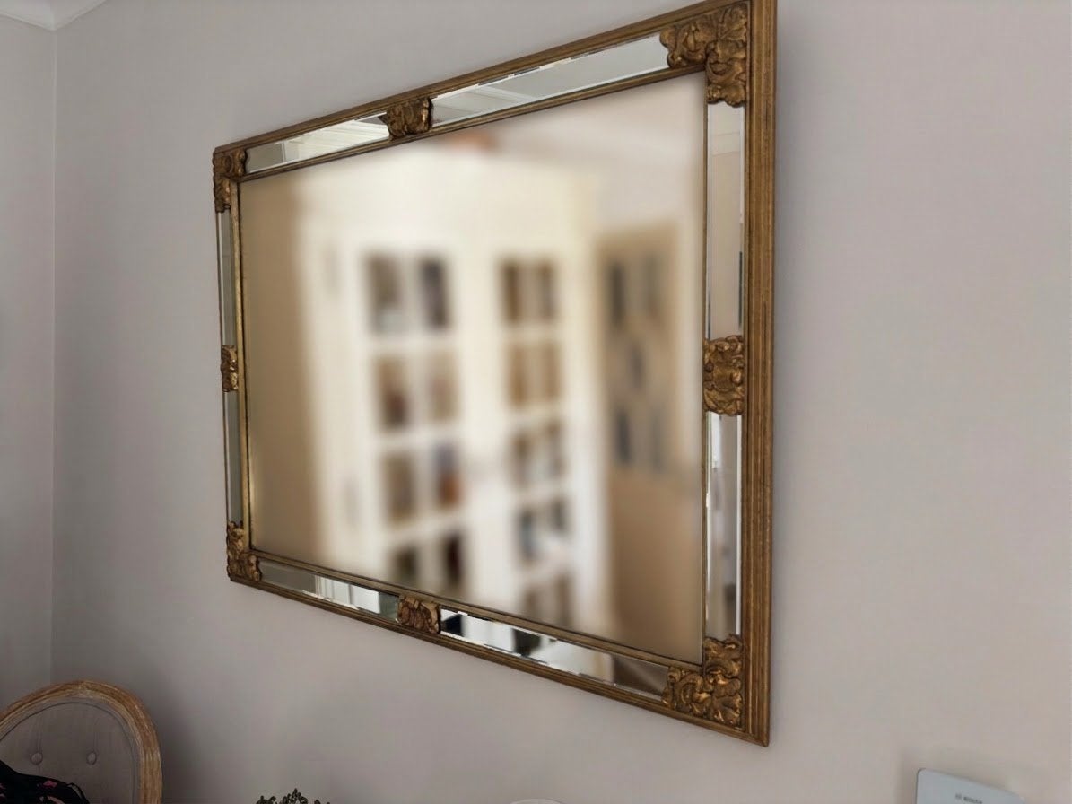 Élégant miroir doré aux détails baroques, Enlèvement, Comme neuf