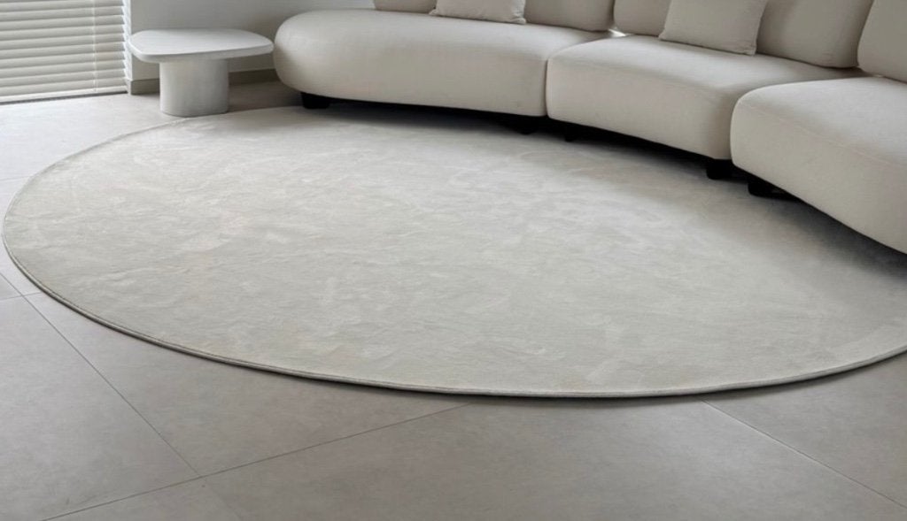 Ronde tapijt, Huis en Inrichting, Stoffering | Tapijten en Vloerkleden, Ophalen, Beige, Rond, 200 cm of meer