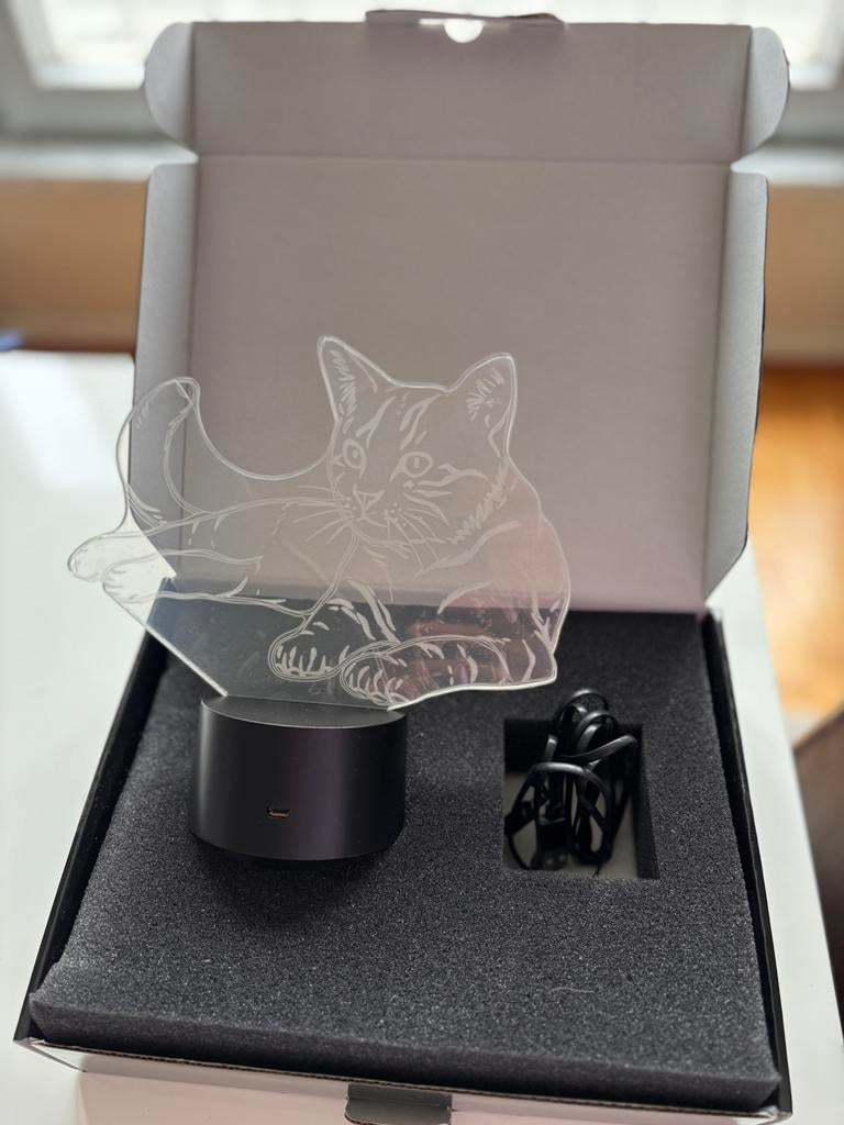 Lampe décorative en forme de chat avec effet 3D NEUVE, Enlèvement, Neuf