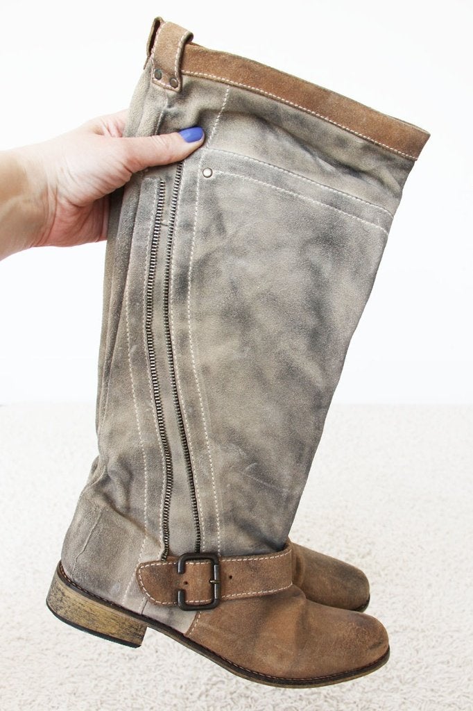 Zeer Mooie Suede SPM Dames Laarzen - 30 (Maat 39) € 45,-, Hoge laarzen, Overige kleuren, SPM, Verzenden