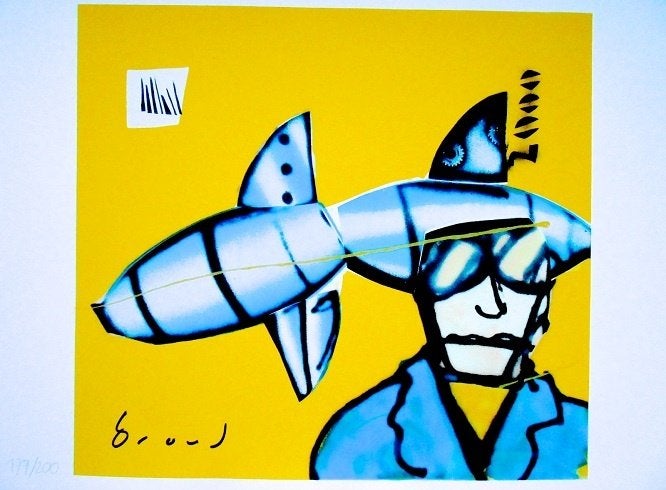 Herman Brood - "Rocket Schientist", Gesigneerd, Verzenden, Zeefdruk
