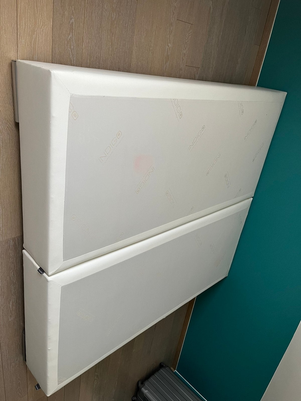 Gestoffeerde met kunstleer boxspring 180x200, Enlèvement, Utilisé, 200 cm, 180 cm