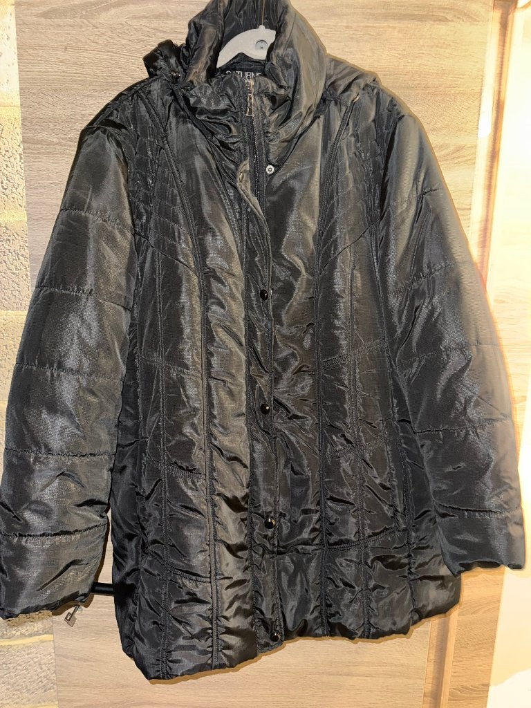 Manteau Saturne noir, Kleding | Dames, Jassen | Winter, Zwart, Maat 46/48 (XL) of groter, Ophalen of Verzenden, Zo goed als nieuw