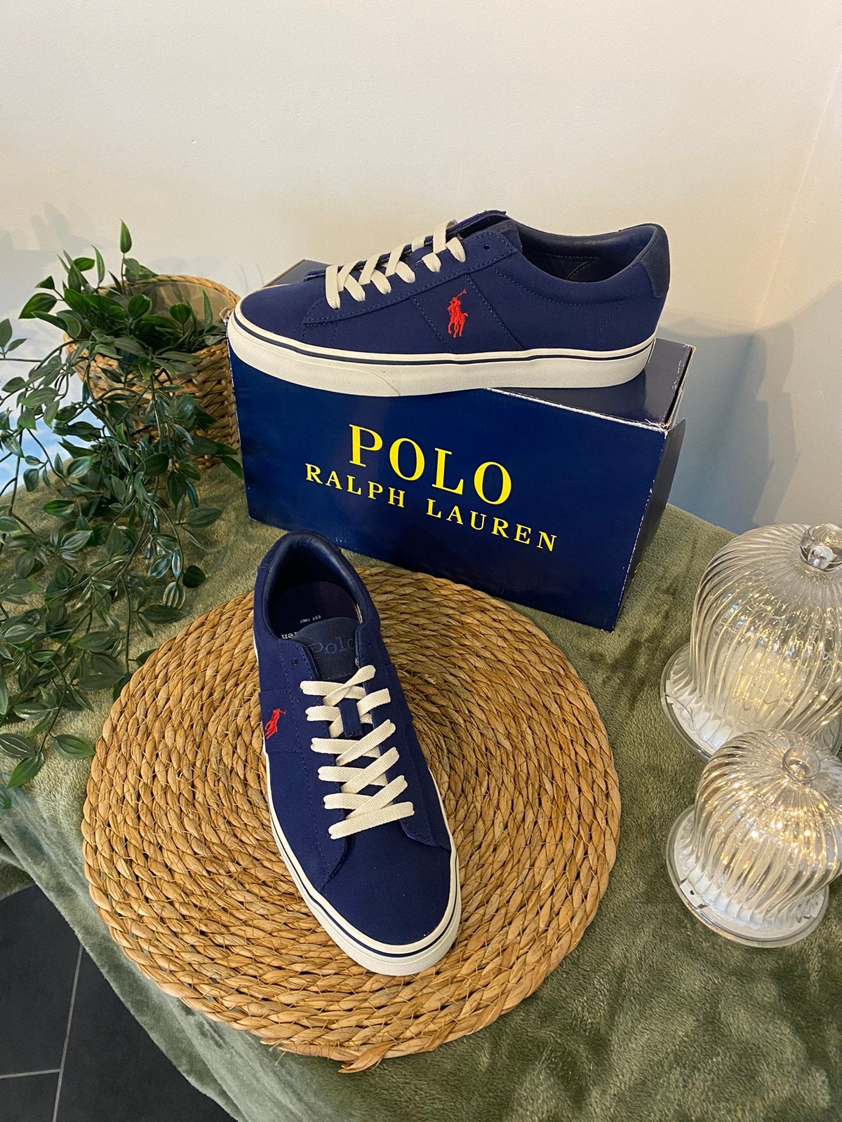 Polo Ralph Lauren Sayer Sneakers — Marineblauw — Maat 41, Blauw, Nieuw, Ophalen of Verzenden, Veterschoenen