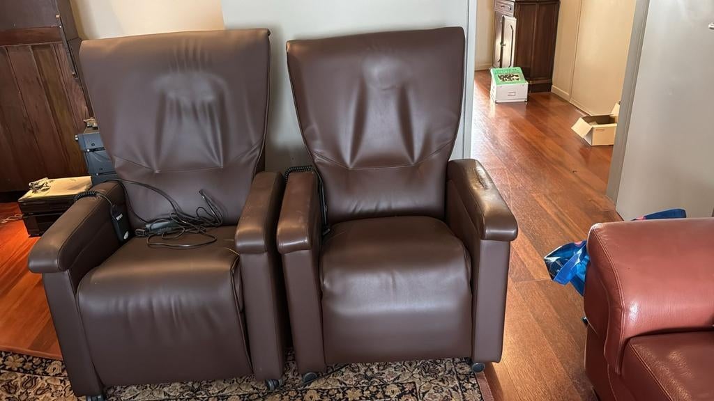 2 elektrisch verstelbare zetels., Huis en Inrichting, Ophalen, Gebruikt