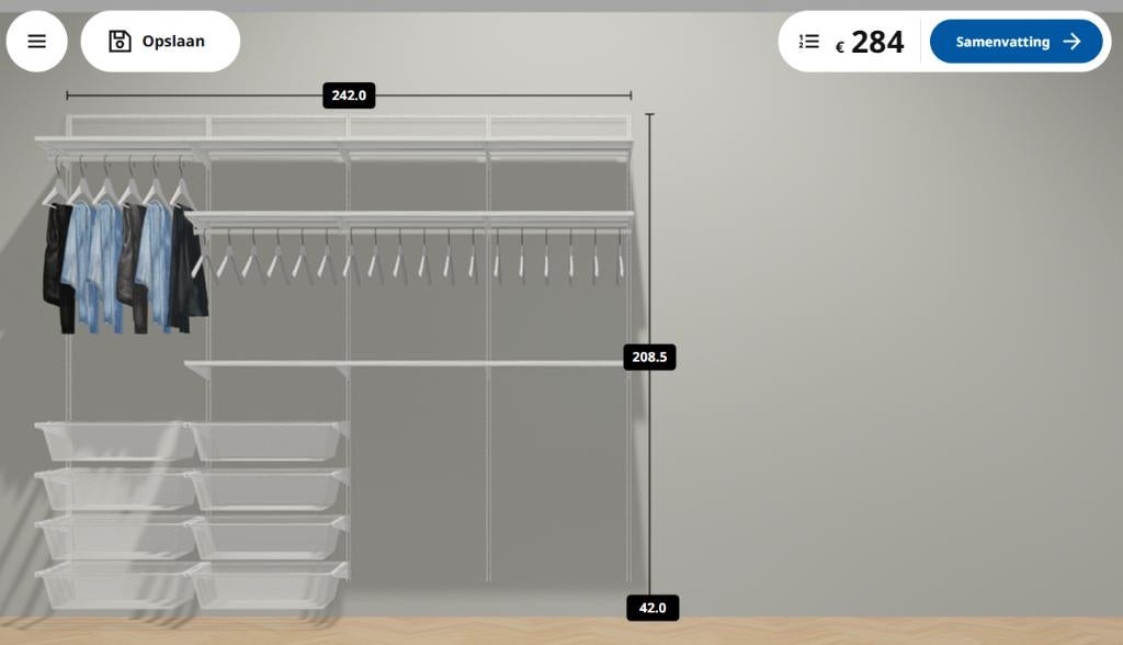 IKEA Boaxel dressing, Huis en Inrichting, Ophalen, Met plank(en), Zo goed als nieuw, 200 cm of meer