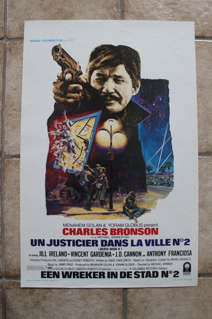 filmaffiche Charles Bronson Death Wish 2 filmposter, Rechthoekig Staand, Ophalen of Verzenden, Zo goed als nieuw, A1 t/m A3