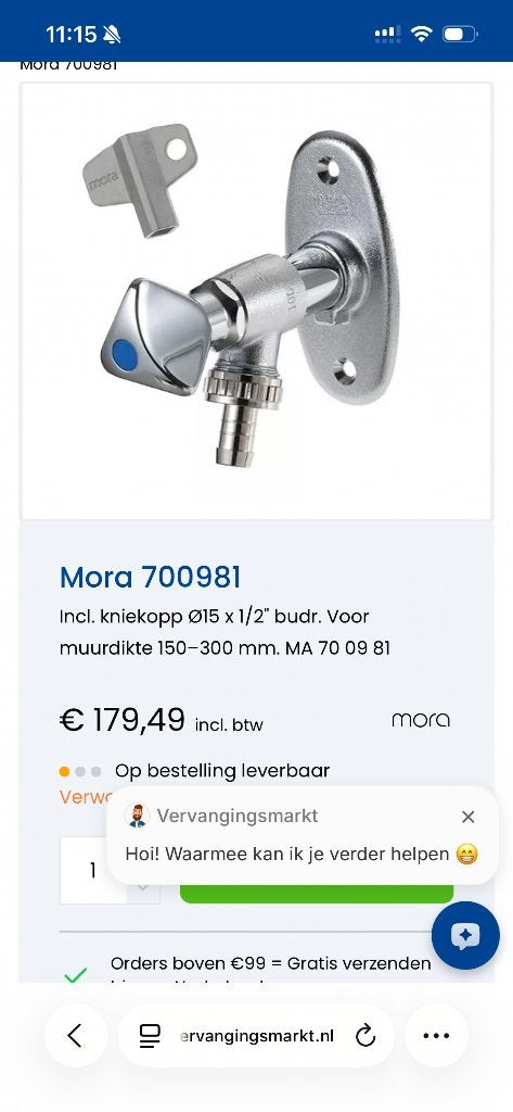 Buitenkraan, Doe-het-zelf en Bouw, Ophalen, Inox, Minder dan 20 mm, Overige typen