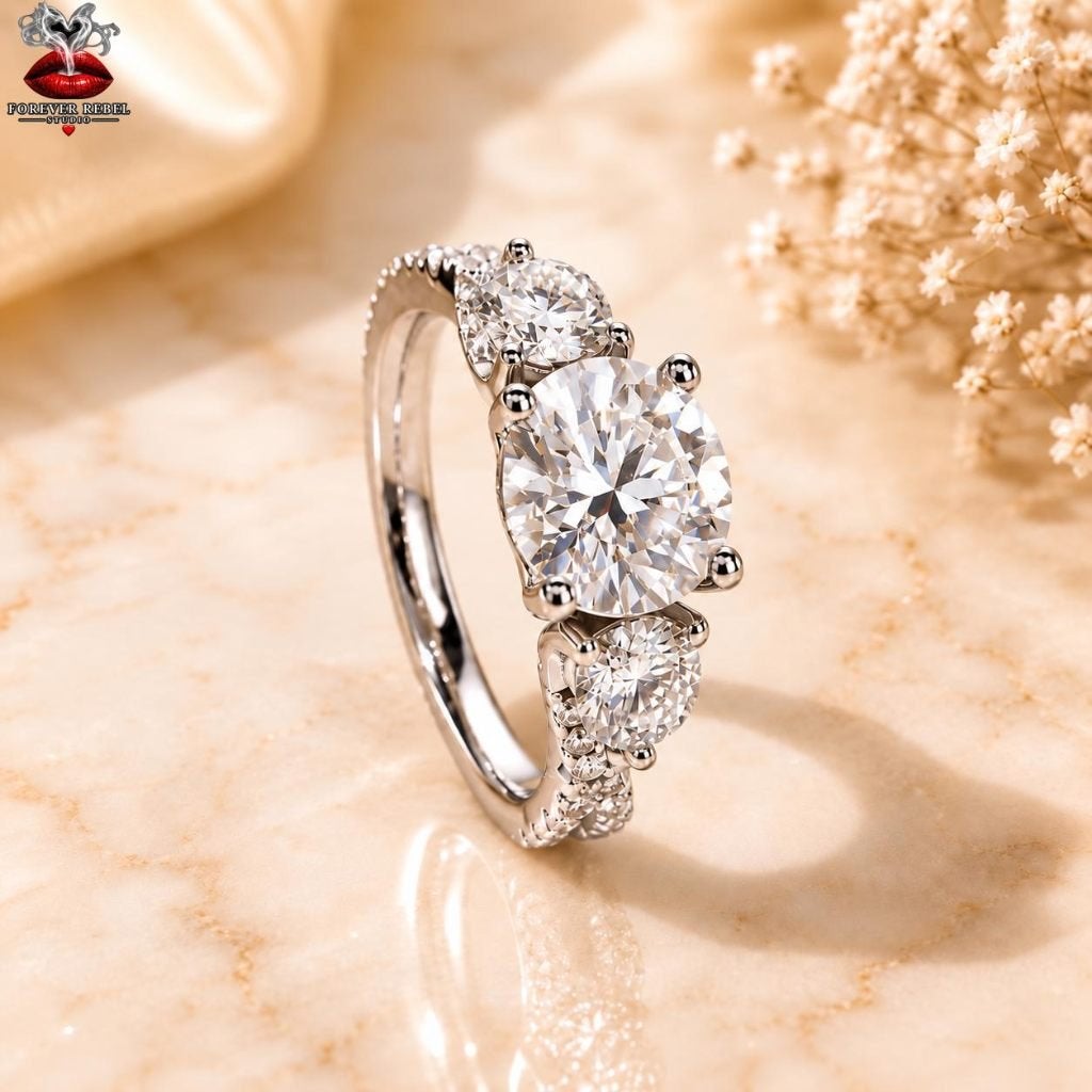 Liora Soléa 4,25 ct Moissanite Ring 925 Zilver Diverse Maten, Bijoux, Sacs & Beauté, Neuf, Argent, Argent, Envoi