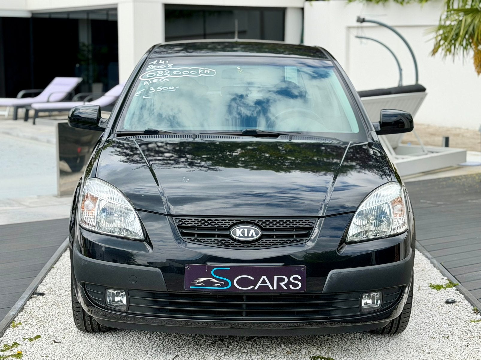 Kia rio 1.4i ** 080.000 km ** Airco ** Gekeurd **, Voorwielaandrijving, Zwart, Bedrijf, Rio