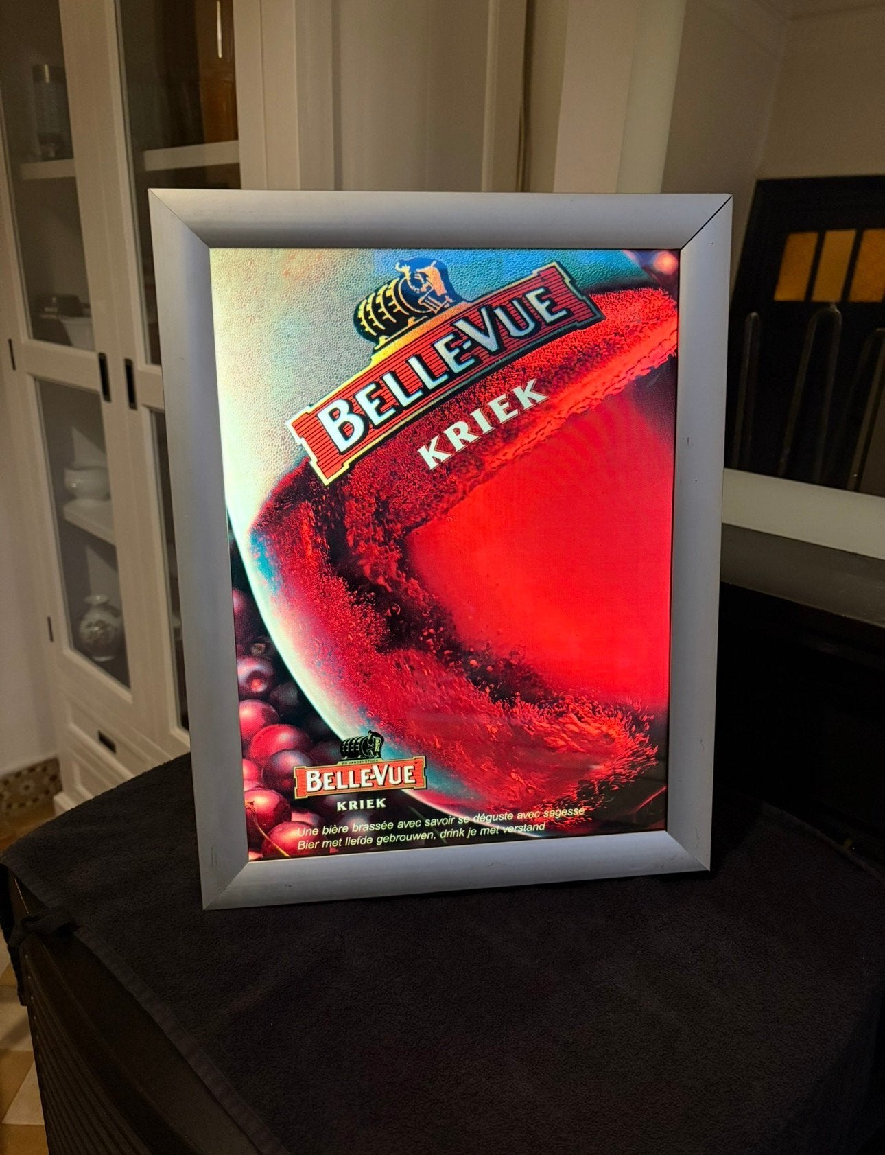Kriek beautiful view vintage lamp H 45 L 35, Verzamelen, Ophalen, Zo goed als nieuw