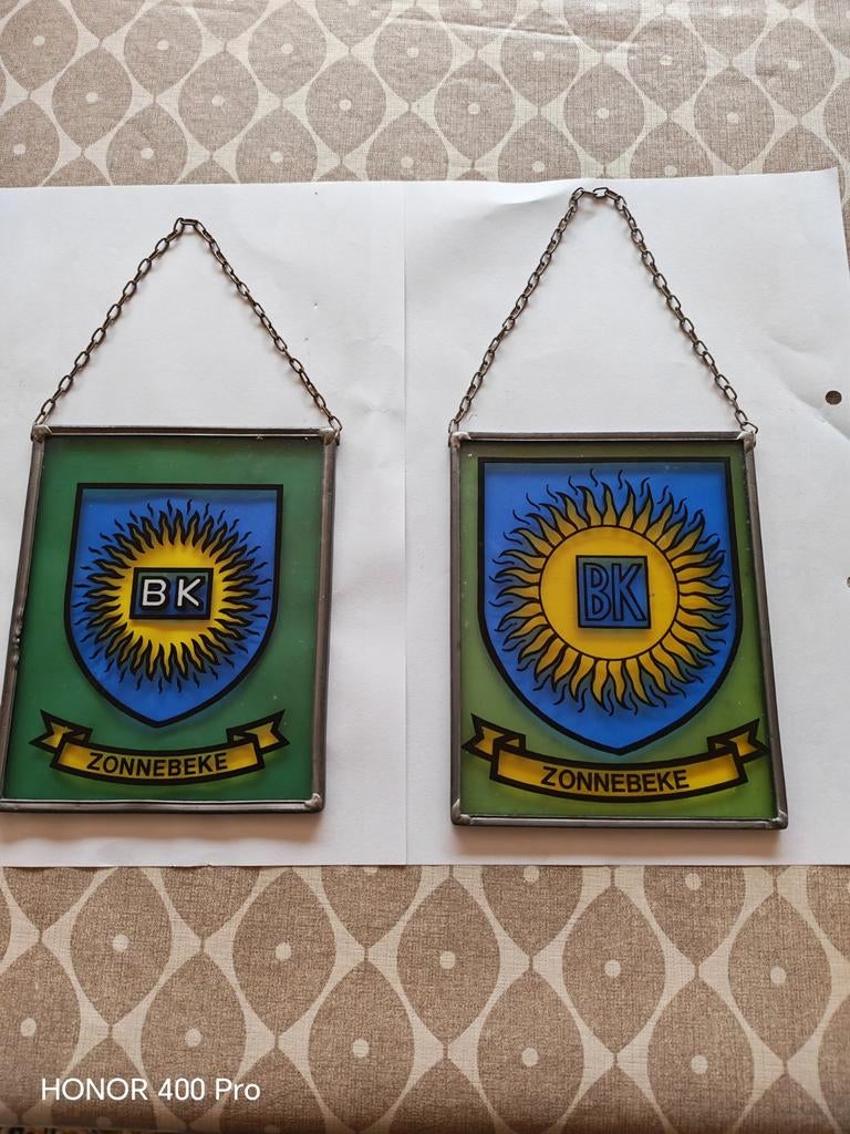 2  brandglazen gemeente Zonnebeke, Ophalen of Verzenden