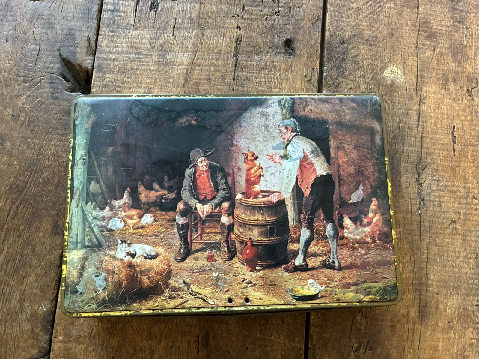 Ancienne boîte en fer blanc, Enlèvement ou Envoi, Utilisé
