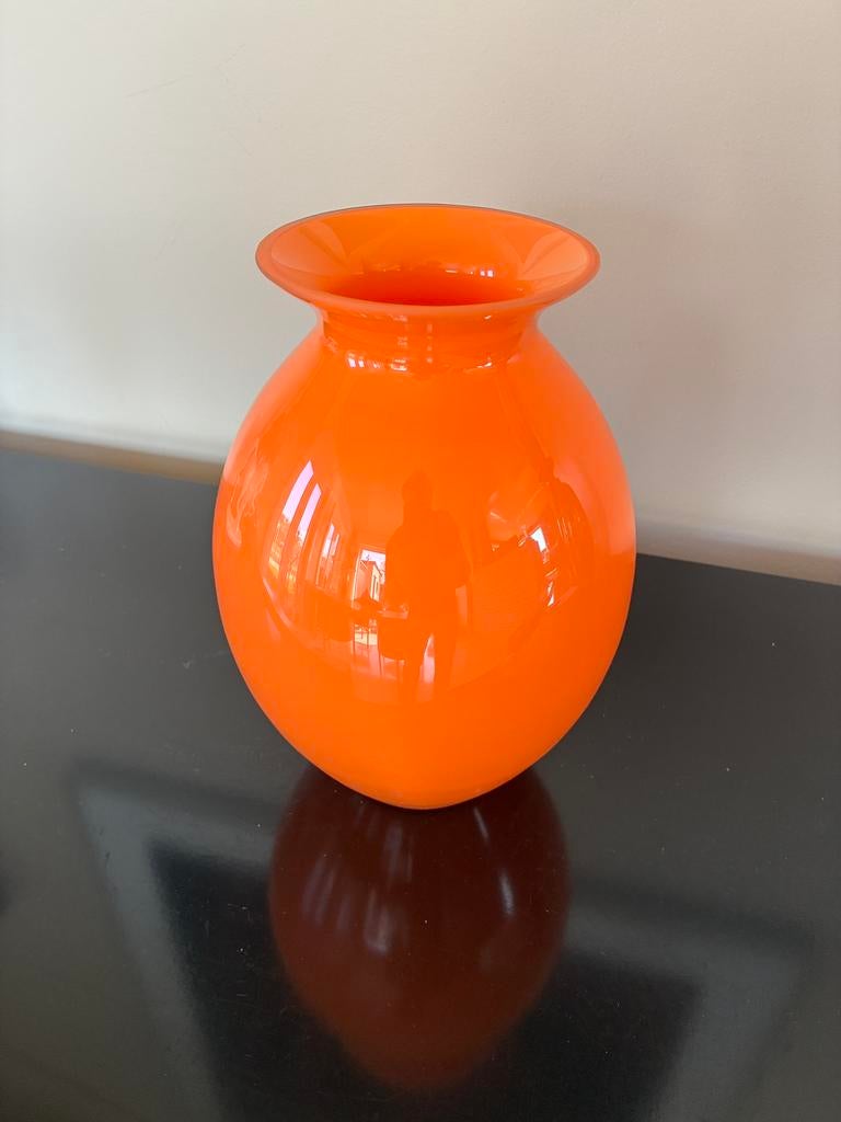 Vaas, Huis en Inrichting, Woonaccessoires | Vazen, Ophalen, Zo goed als nieuw, Oranje