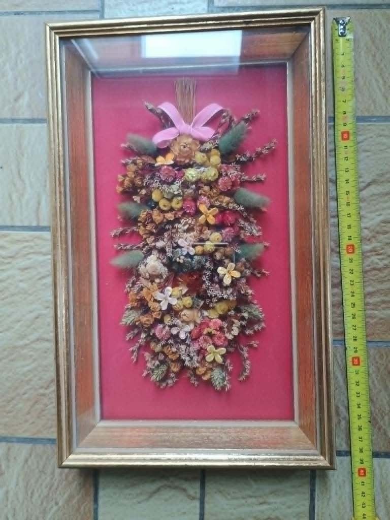 bloemstukje achter glas, Ophalen, Binnen, Gebruikt, Handgemaakt