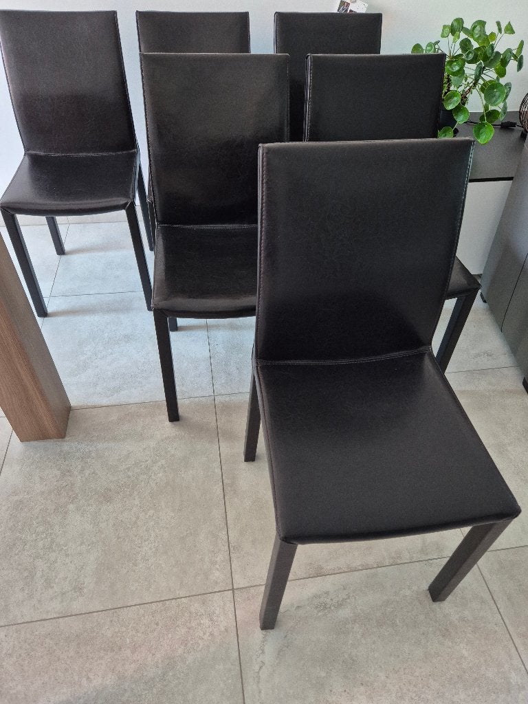 6 Stoelen, Maison & Meubles, Chaises, Enlèvement, Synthétique, Brun, Cinq, Six Chaises ou plus