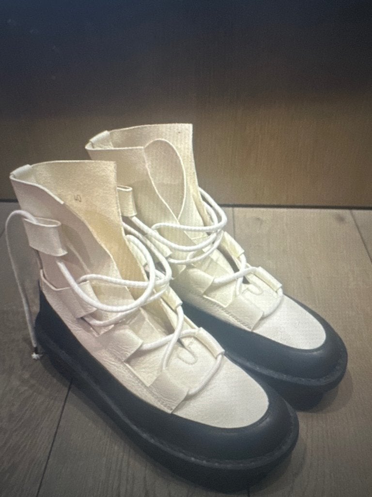 Bottes Trippen en cuir véritable faites à la main, Neuf, Beige, Bottes hautes, Trippen