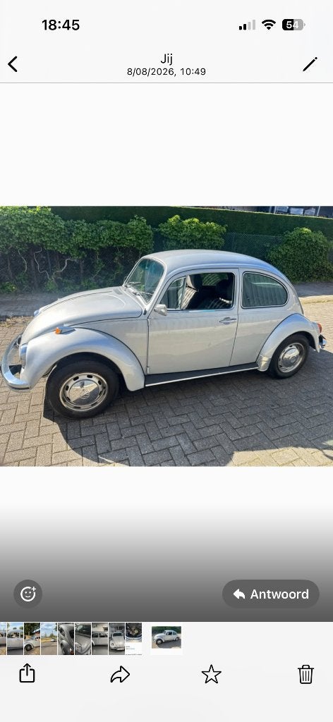 Volkswagen kever, Auto's, Volkswagen, Leder en Stof, Handgeschakeld, Particulier, Zilver of Grijs