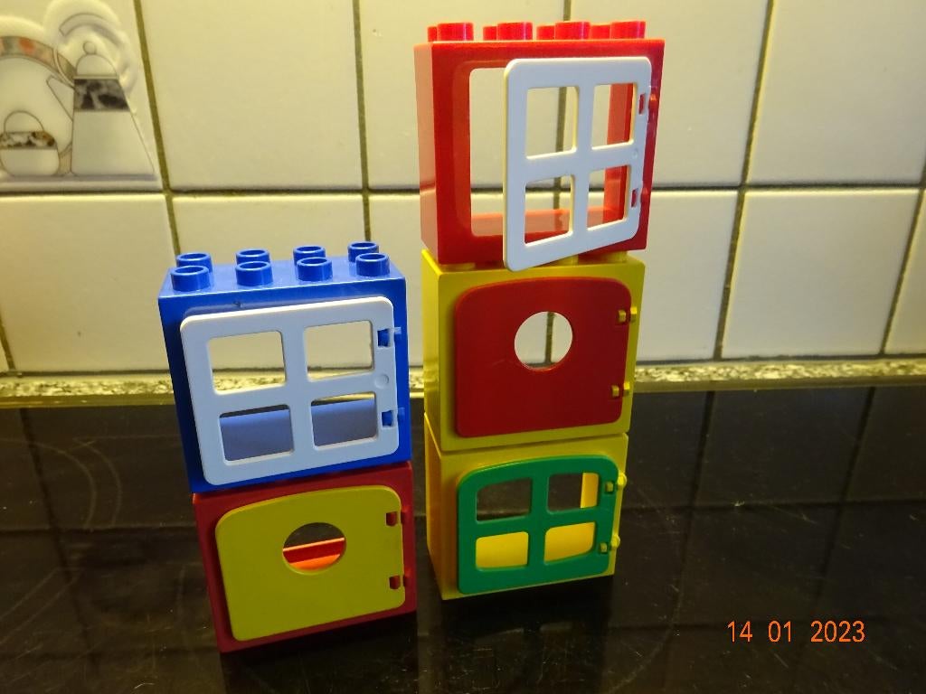 duplo, leuk set met 5 raampjes met opengaande venstertjes, Enlèvement ou Envoi, Duplo