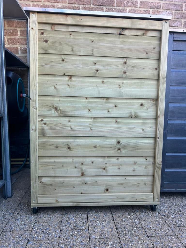 Lutrabox afvalcontainerkast - reeds gemonteerd - 76x76x116cm, Jardin & Terrasse, Stockage & Armoires de jardin, Enlèvement, Neuf