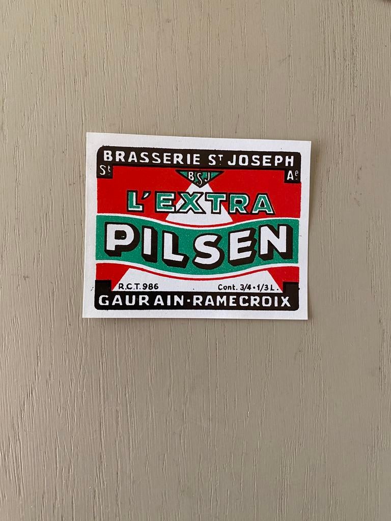 Ancienne étiquette brasserie ST-JOSEPH à GAURAIN-RAMECROIX, Enlèvement ou Envoi, Comme neuf
