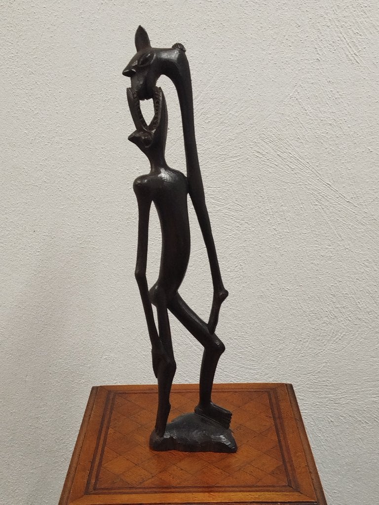Prachtig vintage jaren ‘80 houten sculptuur uit Tanzania, Enlèvement ou Envoi