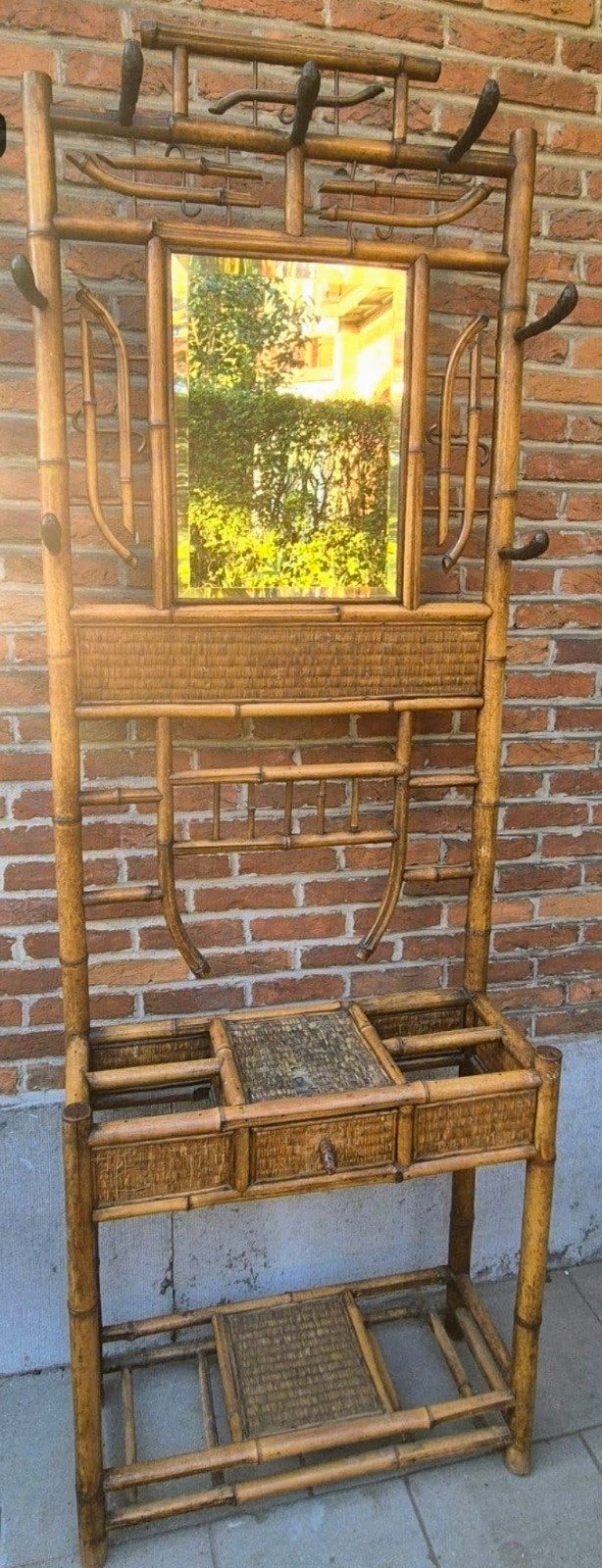 Exclusief vintage bamboe hallmeubel kapstok (Asian art), Antiek en Kunst, Ophalen